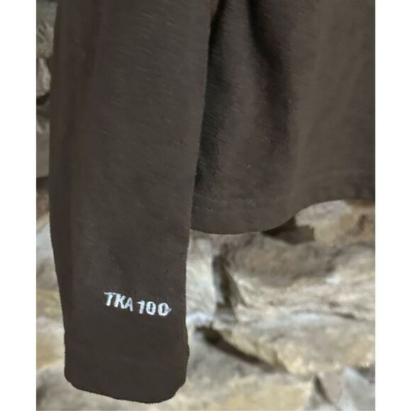 Women’s The North Face Tka 100 Microvelour 1/4 ZIP Fleece Pullover Brown Sz Larg - Picture 6 of 6